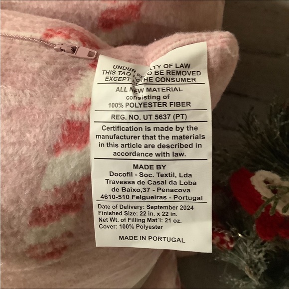 Docofil 20×20 2pk Pink Candy Cane Pillows - Picture 7 of 7